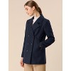 Allegra K Women's Long Sleeves Double Breasted Button Winter Outerwear Pea Coat - 4 of 4
