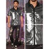 Lars Amadeus Men's Nightclub Party Disco Metallic Short Sleeves Button Down Shiny Shirts - 4 of 4