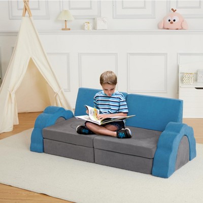 TROPOW 11pcs Modular Kids Play Couch, Children Sectional Sofa Floor Toddler Couch for Kids Creative Play, Convertible Foam Floor Sofa for Playroom