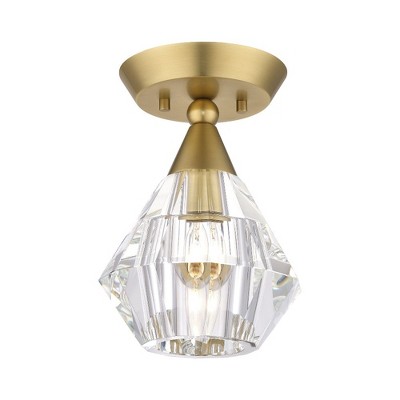 Livex Lighting Brussels 1 - Light Semi-Flush Mount in  Natural Brass