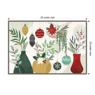 Amanti Art Deco Holiday Vases I by Veronique Charron Canvas Wall Art Print Framed 33-in. x 23-in.