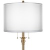 360 Lighting Dyna 58" Antique Brass and Sheer Double Shade Floor Lamp - 2 of 4