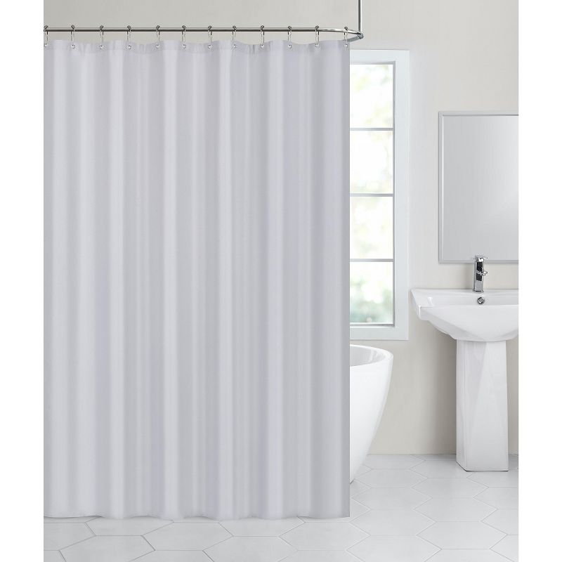 Kate Aurora Hotel Collection Mold & Mildew Resistant Water Resistant Light Gray Fabric Shower Curtain - Standard Size, 1 of 2