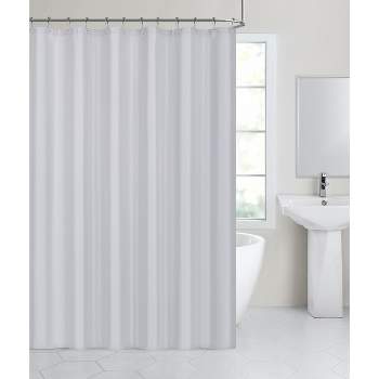 Kate Aurora Hotel Collection Mold & Mildew Resistant Water Resistant Light Gray Fabric Shower Curtain - Standard Size