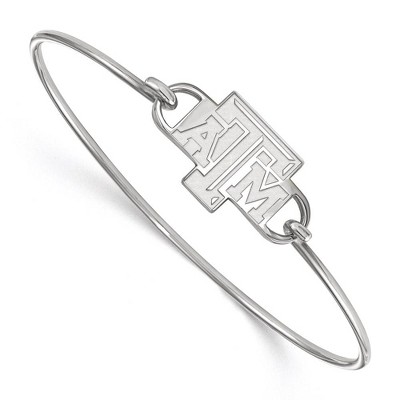 Black Bow Jewelry Sterling Silver Texas A&M Aggies NCAA Bangle Bracelet 7 Inch