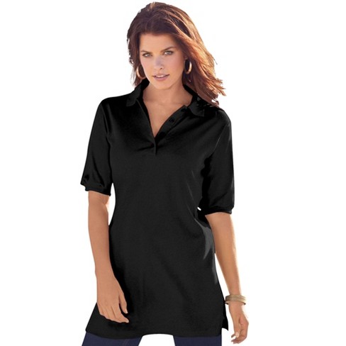 Black polo shirt womens hot sale target