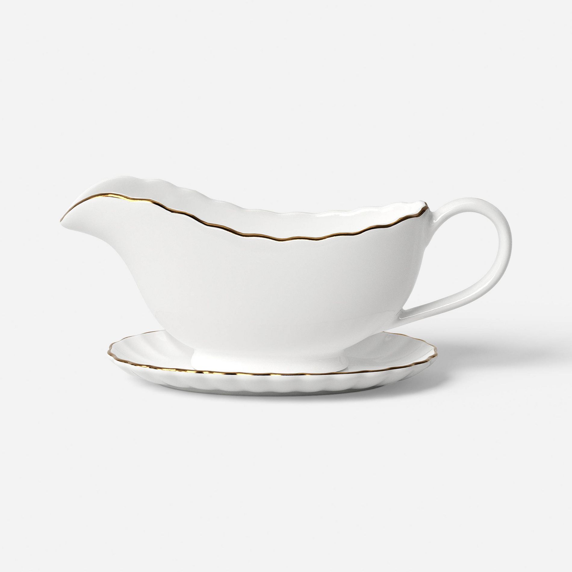 Gravy Boat Condiment Server White Scallop - Threshold™