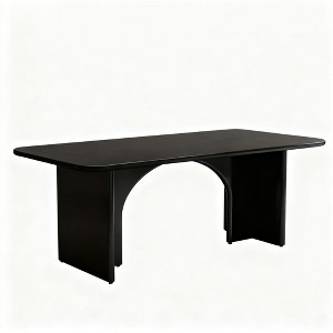 Gulches Farmhouse Chic Series Farmhouse Walnut Hue Thickened MDF 62 in Carved Turned Leg Base Dining Table Seats 4 - 1 of 4