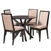 Baxton Studio Eira Modern Sand Fabric and Dark Brown Finished Wood 5-Piece Dining Set - 2 of 4