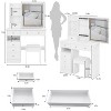 37 inch drawer table dresser + padded stool, touch control, brightness adjustment LED mirror - 3 of 4