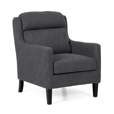 NicBex Linen Accent Chair,Upholstered Living Room Chairs with Waterfall Backrest and Rubberwood Leg,Cozy Armchair,Club Chairs for Living Room