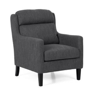 NicBex Linen Accent Chair,Upholstered Living Room Chairs with Waterfall Backrest and Rubberwood Leg,Cozy Armchair,Club Chairs for Living Room - 1 of 4