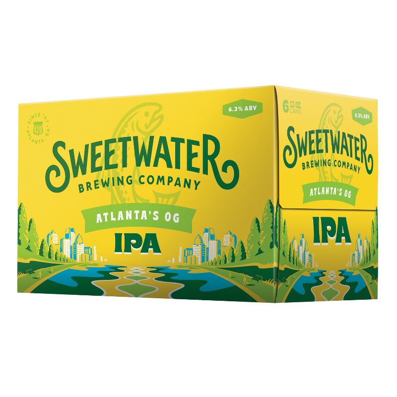 SweetWater IPA Beer - 6pk/12 fl oz Cans, 1 of 8