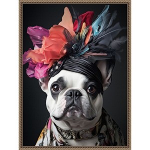 Amanti Art The Regal French Bulldog by Mowzu  Framed Canvas Wall Art - 1 of 4