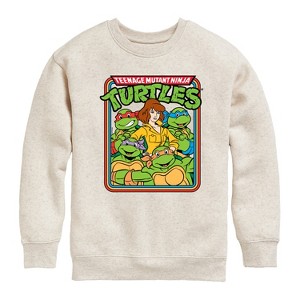Boys' - Teenage Mutant Ninja Turtles - Retro Group April Graphic Long Sleeve Fleece Sweatshirt - 1 of 4