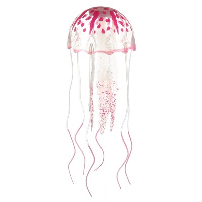 Unique Bargains Silicone Fluorescent Jellyfish Glow Aquarium Decor  Ornaments with Suction Cup 3.2"x7.5"