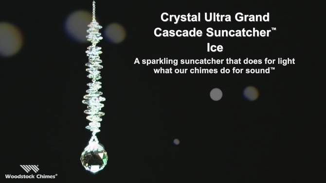 Woodstock Crystal Suncatchers, Crystal Ultra Grand Cascade Ice, Crystal Wind Chimes For Inside, Office, Kitchen, Living Room Décor, 10.5"L, 2 of 8, play video