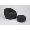 NicBex Teddy Fabric Bean Bag Chair with Ottoman and Memory Foam,Giant Lazy Sofa Chair with Armrest,Modern Lounge Chair for Living Room,Dark Gray - 3 of 4