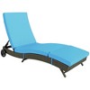 Resenkos Patio Wicker Chaise Lounge Chair Resenkos , Adjustable Backrest Sun Lounger With 2 Wheels, Outdoor PE Rattan Lounger, Relaxation Essential, - 2 of 4