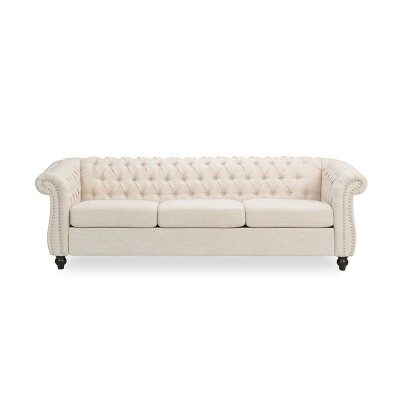 NicBex 3 Seater Sofa Couch with Tufted Button Back Modern 84.75 Inch Comfy Sleeper Couch with Wood Legs for Living Room
