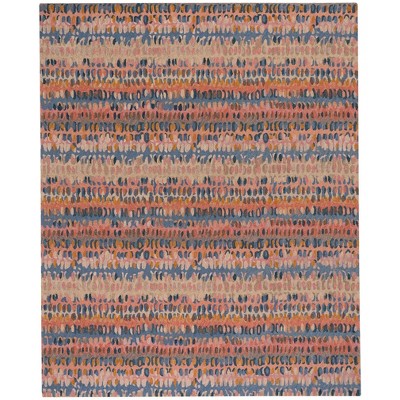 Handmade Abstract Multicolor Wool Rectangular Rug 4' x 6'