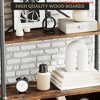 Living Room Industrial Farmhouse Bookcase with Doors - 74" Tall Wood & Metal Bookshelf w/ Storage Cabinet, Vintage Open Shelf Design - 3 of 4