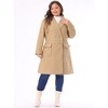 Agnes Orinda Women's Plus Size Winter Notched Lapel Double Breasted Pockets Long Overcoats - 3 of 4