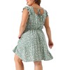Agnes Orinda Women's Plus Size Summer Floral Square Neck Ruffle Cap Sleeve Casual A Line Dresses - 4 of 4