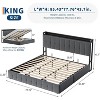 Lift Up Storage Bed, Velvet Frame with Storage Headboard, Hydraulic Lift, Metal Platform – Full/Queen/King, No Box Spring Needed, Noise-Free - 2 of 4