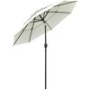 TiramisuBest 8.8ft Outdoor Aluminum Patio Market Umbrella with Push Button Tilt & Crank Lift - 42lbs Round Resin Base - Creme - 3 of 4