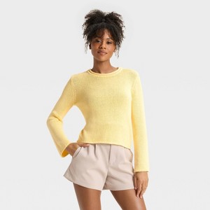 Women's Shrunken Crewneck Pullover Sweater - A New Day™ - 1 of 3