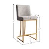 Dovelina Modern Linen Upholstered Barstool Set of 2 - 3 of 4
