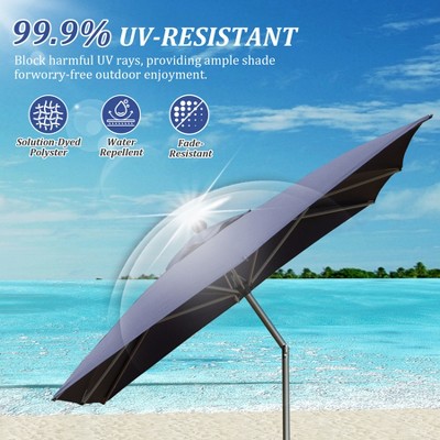 Vynxaria Rectangle Patio Umbrella - Crank Lift & Tilt Function for Ultimate Shade Control