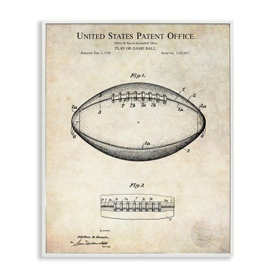 Stupell Industries American Football Sports Blueprint, 11" x 14"