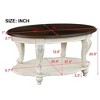 Hostack 42'' oval wood coffee table with 2-Tiers and Open Storage Shelf for Living Room, Beige and Espresso Top - 3 of 4