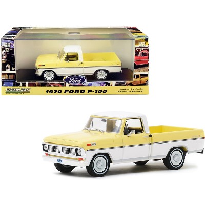 1970 Ford F-100 Ranger XLT Pickup Truck Pinto Yellow and Pure White 1/43 Diecast Model Car by Greenlight