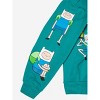 Adventure Time Finn Puff Print Long Sleeve Turquoise Adult Hooded Sweatshirt - 3 of 4