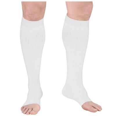 Truform Surgical Stockings, 18 mmHg Compression for Men and Women, Knee High Length, Open Toe