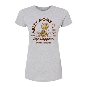 Women's - Peanuts - Messy Moms Club Fitted Graphic T-Shirt - 1 of 4