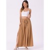 INSPIRE CHIC Women's High Slit Hem High Waist Casual Wide Leg Long Palazzo Pants - 2 of 4