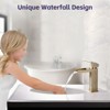 PAGED Waterfal Bathroom Faucets Single Handle Bathroom Sink Faucet Modern Vanity Basin Faucet with Deck Plate & Overflow Pop Up Drain - 3 of 4