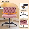 Wide Seat Desk Chair with Wheels, Criss Cross Legged Home Office Chair with Rocking Function & Adjustable Height, Comfy Swivel Armless Chair - 2 of 4