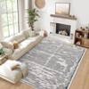 Acekool Area Rugs: Washable Non-Slip Modern Line Art Carpet, Soft Low Pile Stain Resistant Rugs for Living Room, Bedroom, Home, Dining Room, Black - 3 of 4