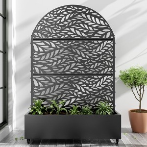 PexFix 72"x47"Iron Black Arch Planting Box Plant Climbing Frame Spring - 1 of 4