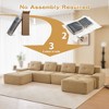 153" Modern U-Shaped Modular Sectional Sofa for Living Room, Corduroy Fabric,4-Seater Couch with Deep Seat and 2-Movable Ottoman, Camel - 3 of 4