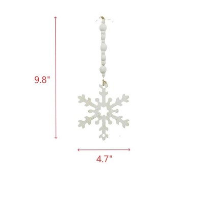 YOOCOZZ  Trendy Christmas Decoration 12 Set  - 9.8x4.7" Unique Iron Snowflake Ornament, Hanging Home Decor Accents for Christmas Tree
