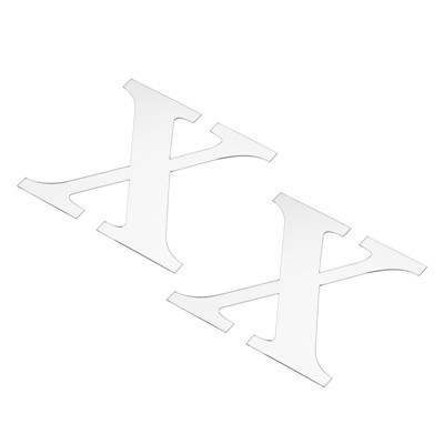 Unique Bargains 3D Acrylic Self-Adhesive Mirror Alphabet Sticker Wall Decals 2 Pcs