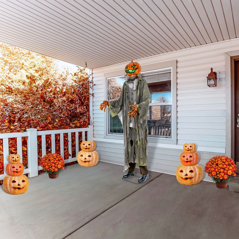 78" Animated Halloween Pumpkin Man, Motion Activated, 2 of 5