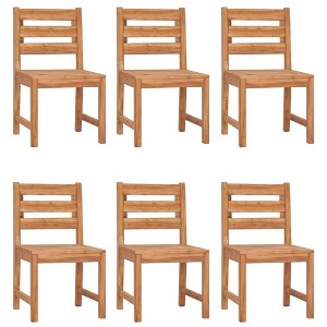 vidaXL 4/6/8x Solid Wood Pine Patio Chairs Garden Outdoor Seating Furniture - 6 - 1 of 4