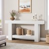 Homhougo 63 Inches Long Console Table for Entryway, Farmhouse Console Table for Living Room, 2-Tier Large Sofa Table with Storage White - 3 of 4